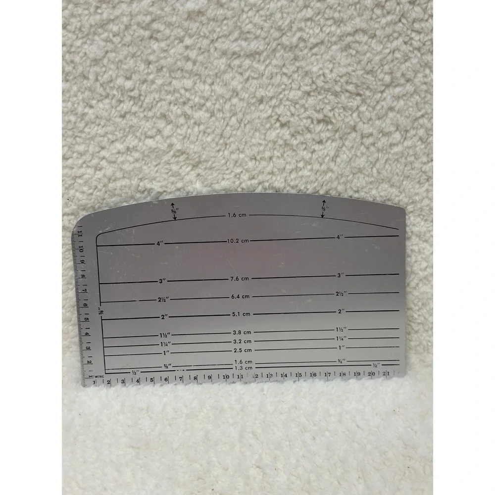 Scovill-Dritz Ezy-Hem Silver Vintage Aluminum Hem Gauge Sewing Ruler Tool